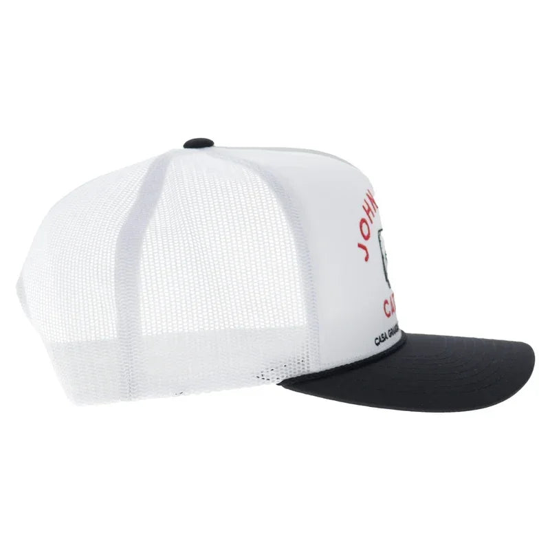 Hooey Men's White/Black John Wayne 5-Panel Trucker Snapback 2666T-WHBK