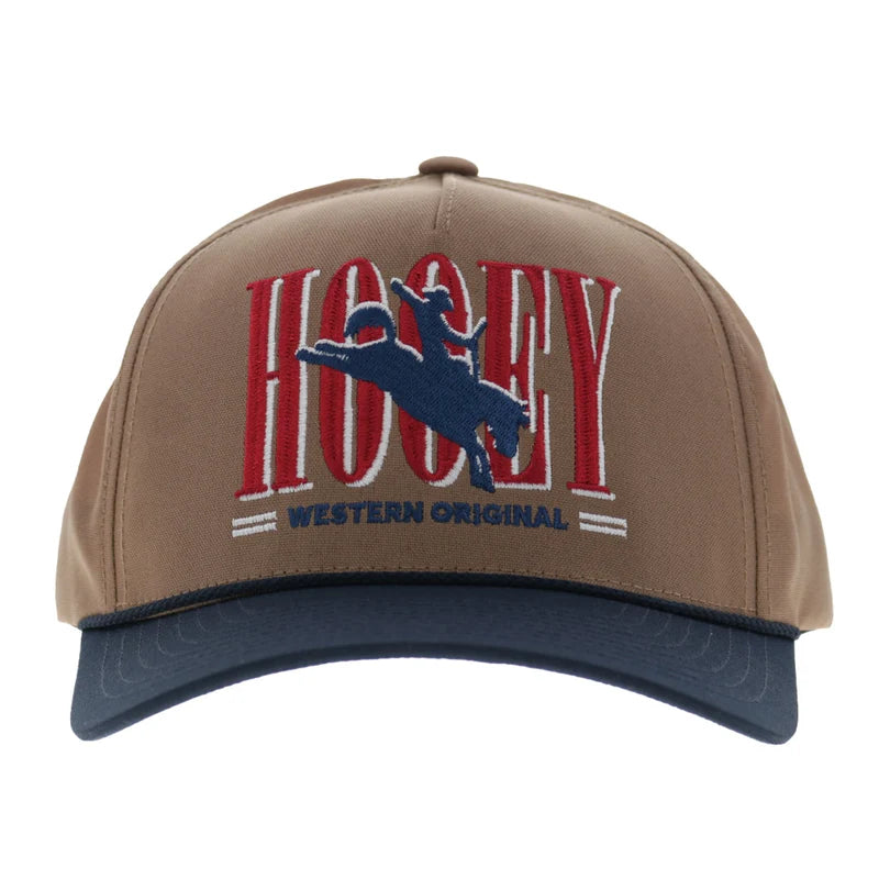 Hooey Boy's Tan/Navy Wild Ride 5-Panel Full Surround Snapback 2669T-TNNV-Y