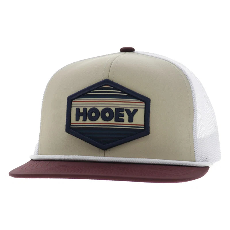 Hooey Men's Tan/White Mesa 6-Panel Trucker Snapback 2687T-TNWH