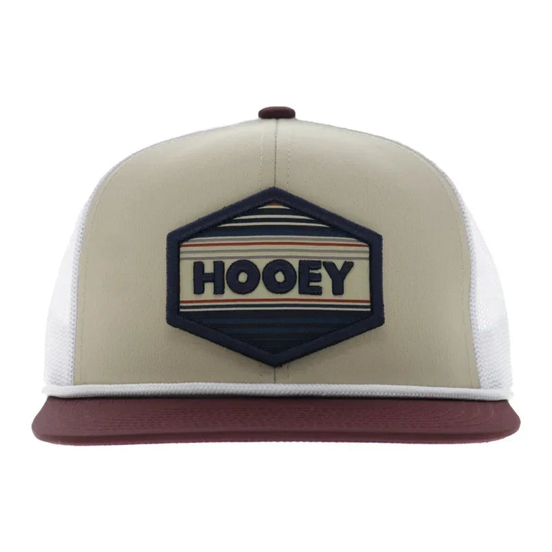 Hooey Men's Tan/White Mesa 6-Panel Trucker Snapback 2687T-TNWH