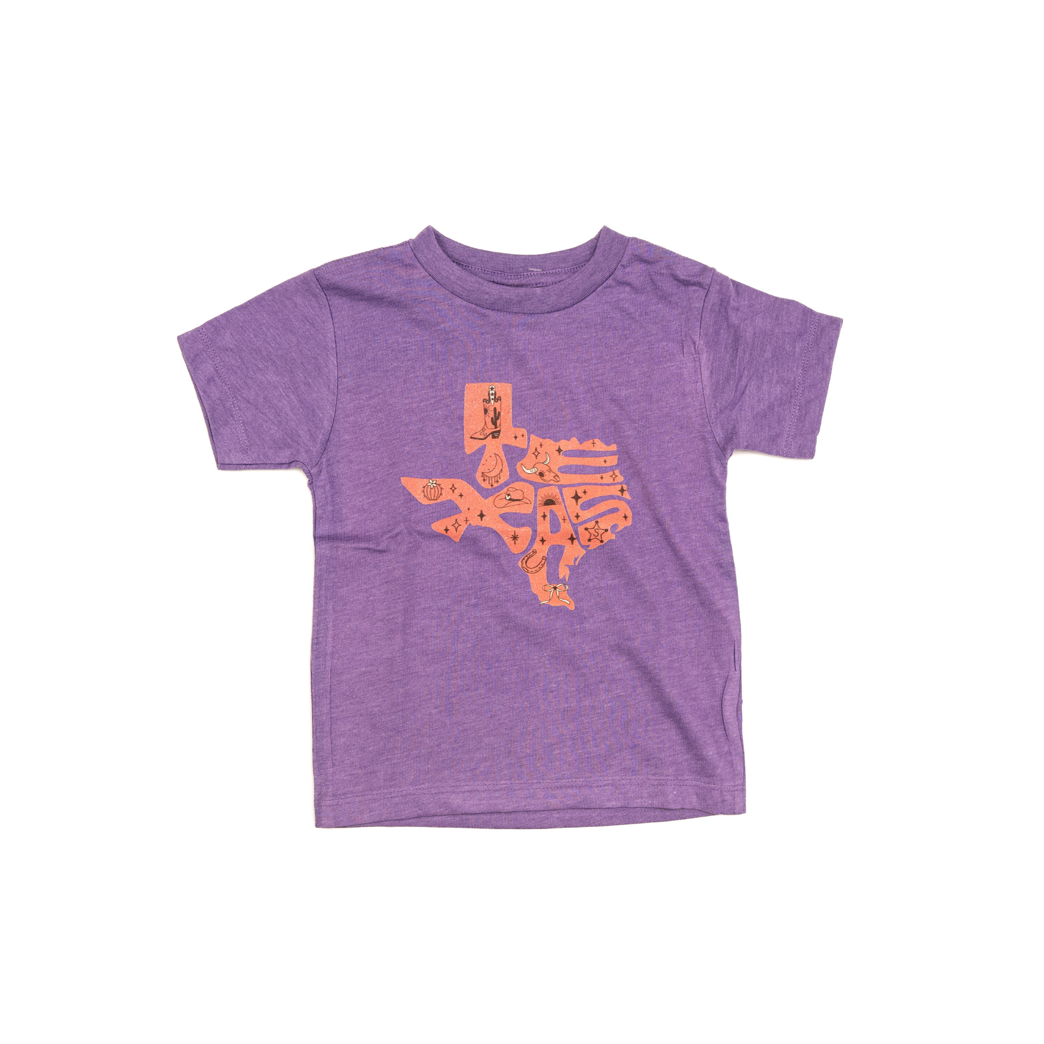 Girl's Youth "Texas Shape" Dark Lavender T-shirt - Crazy House Western Wear