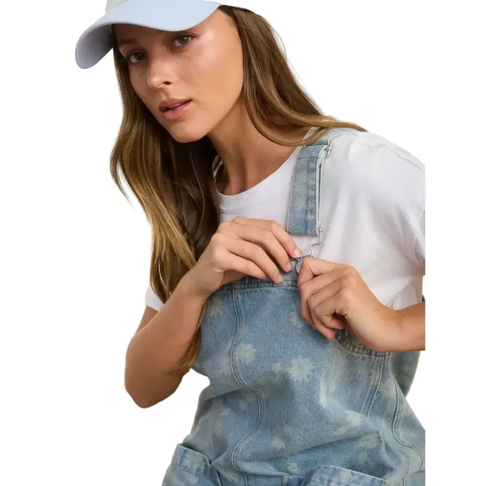 Women's Dandelion Washed Denim Overall Mini Dress TWS1190