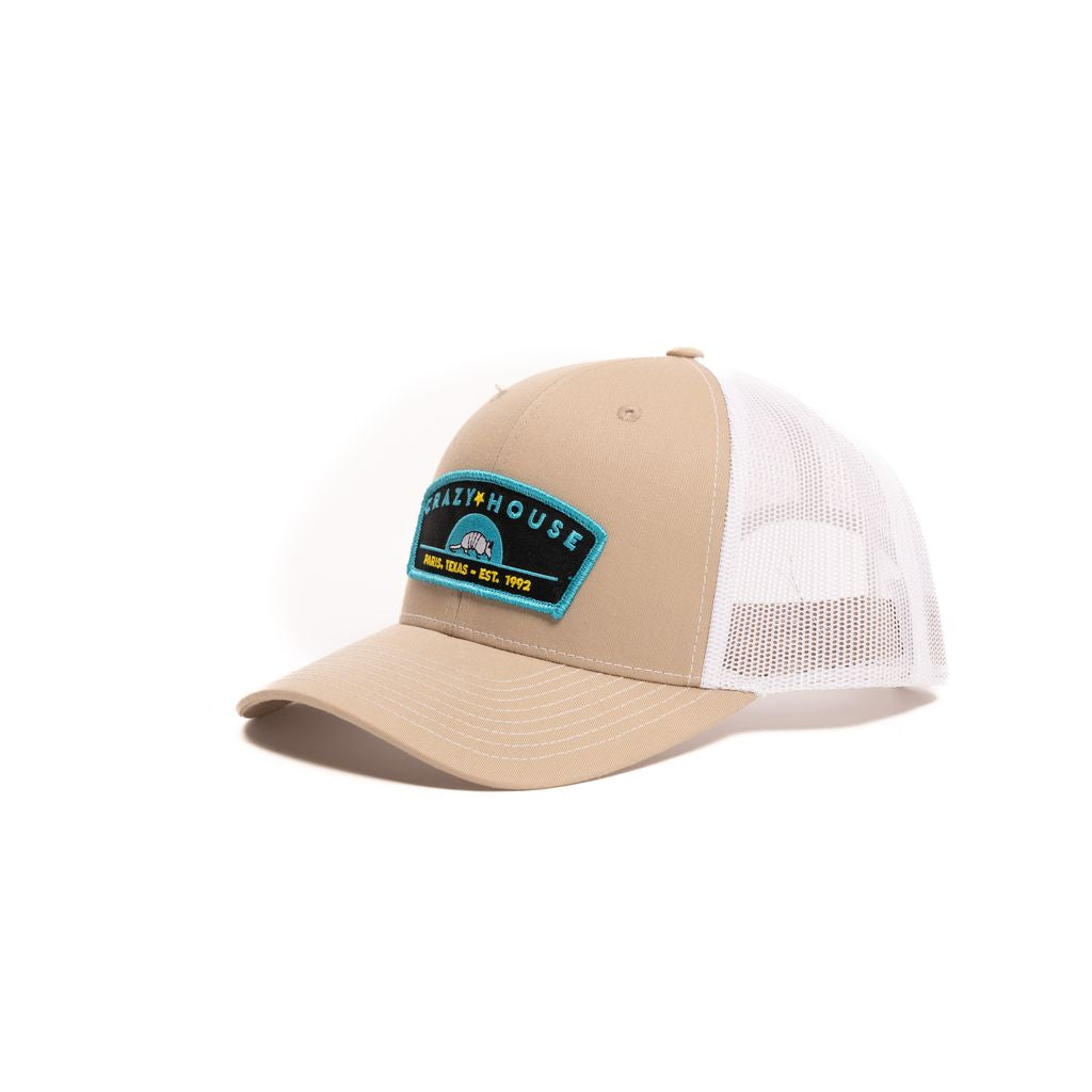 Crazy House Unisex Khaki and White Cap with Patch - Crazy House Western Wear