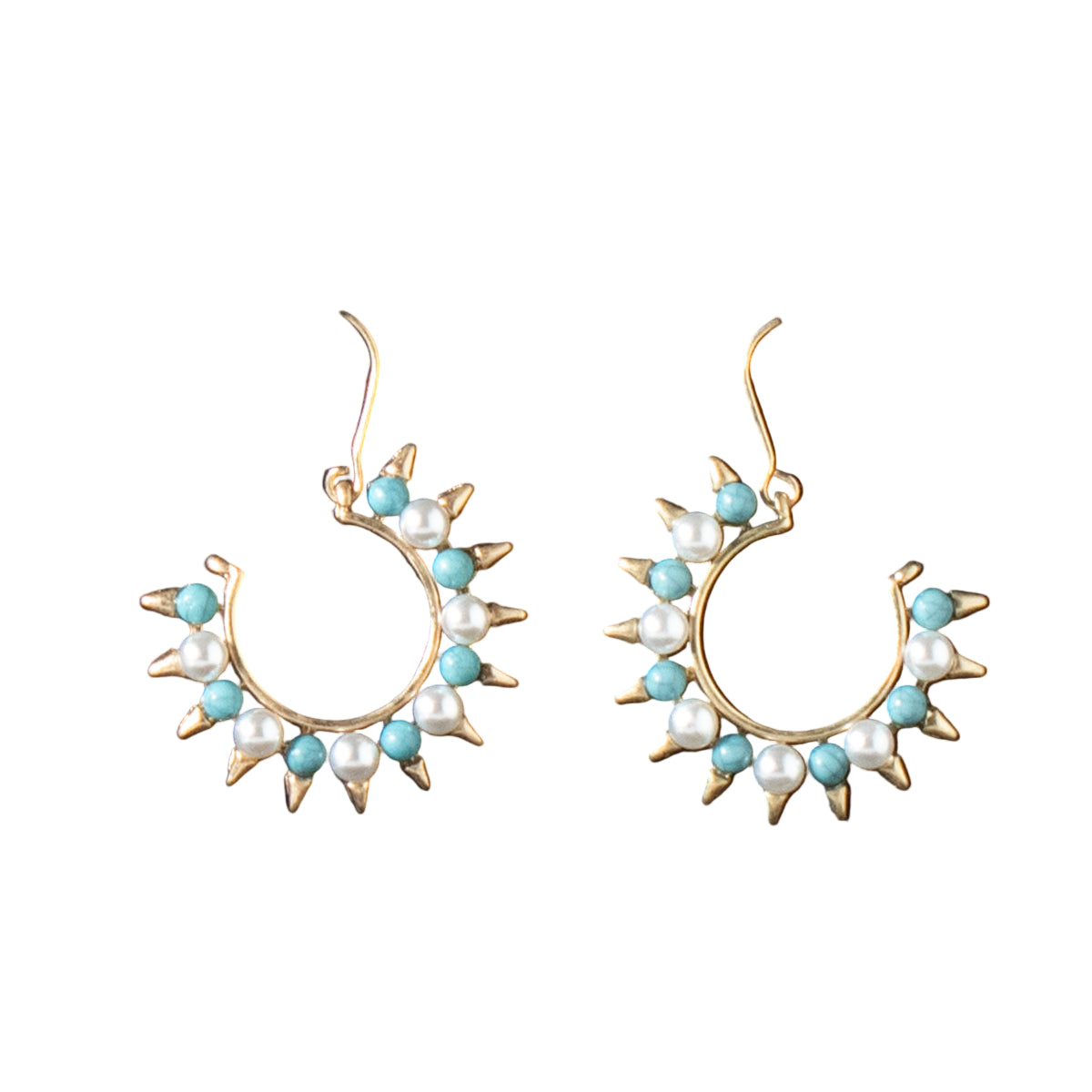 Women's Blazin Roxx Gold and Turquoise Earrings 3054235