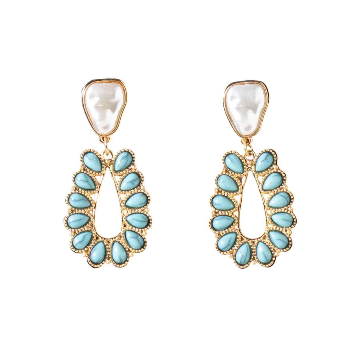 Women's Blazin Roxx Turquoise Teardrop Earrings 3054333