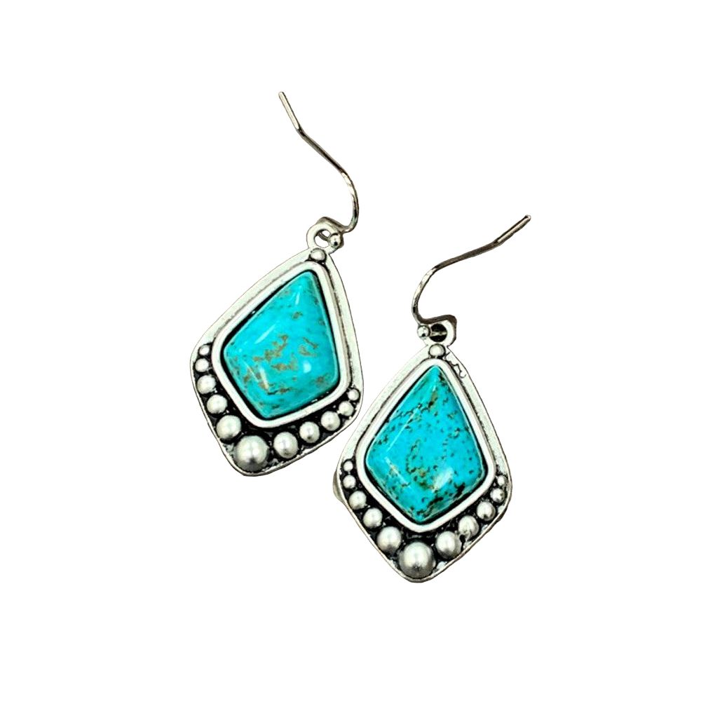 Women's Isac 1.2" Long Arrowhead Turquoise Earrings