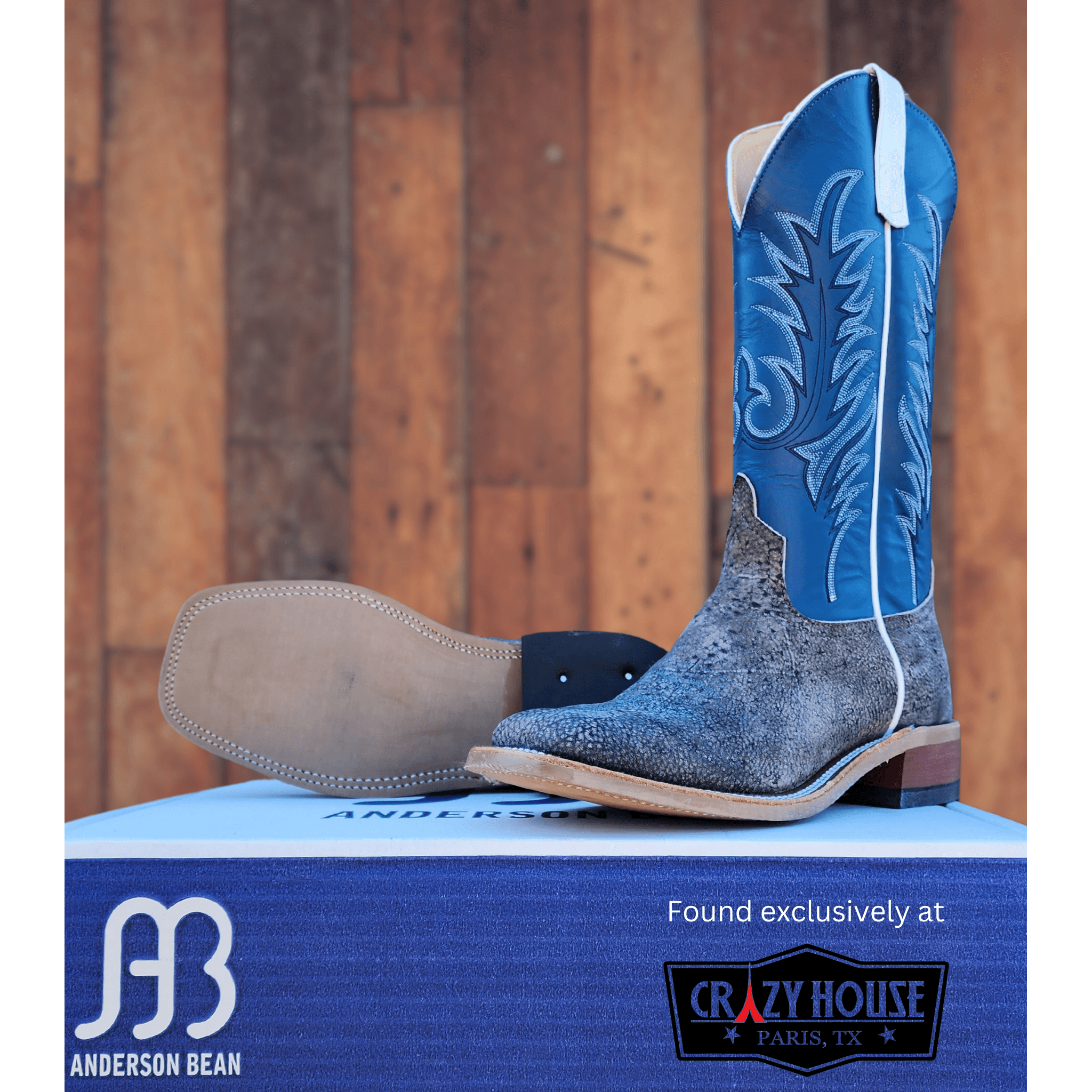 Anderson Bean Grey Safari Giraffe with 13" Blue Top - Crazy House Western Wear