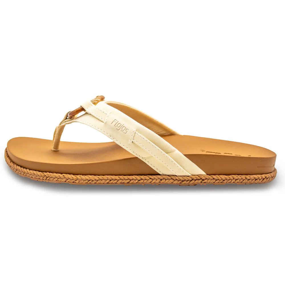 Women's Flojos Ivory Viernes Flip Flops 365-IVORY
