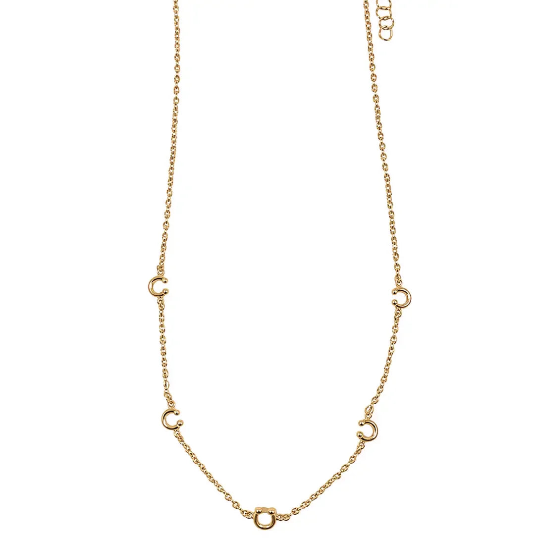 Women's West & Co 18K Gold Plated Horseshoe Charm Necklace WC-N37G