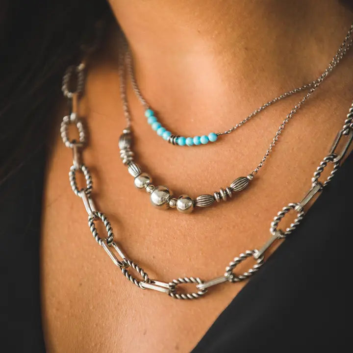 Women's West & Co 15" 18K Gold Plated Dainty Chain Necklace with Turquoise WC-N23WG