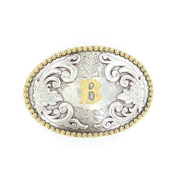 Men's Nocona Gold & Silver "B" Initial Belt Buckle 37072-B