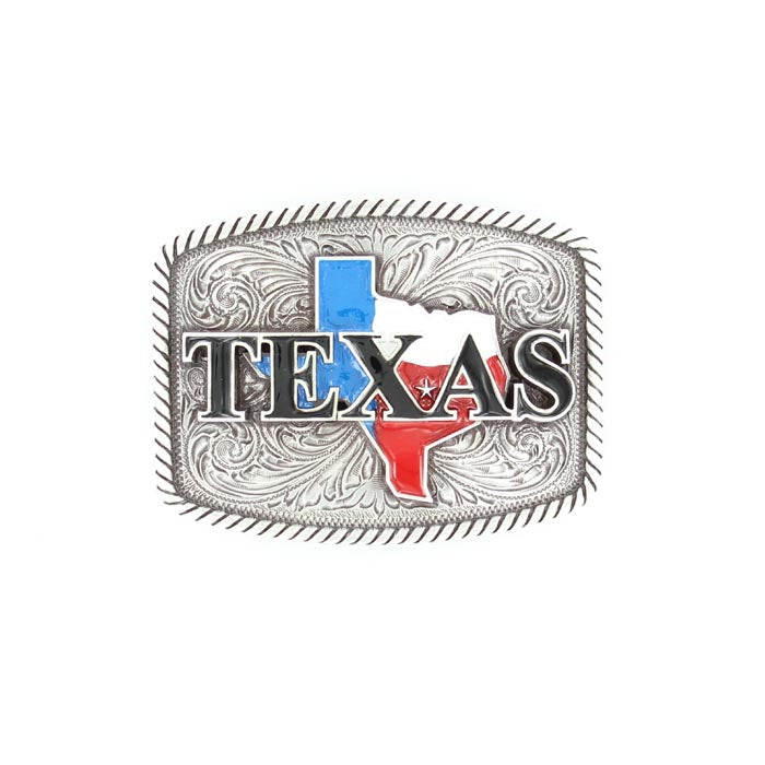 Men's Nocona Silver Rectangle Texas Belt Buckle 37924