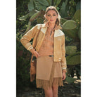 Women's Embroidered Contrast Bomber Jacket 36885J