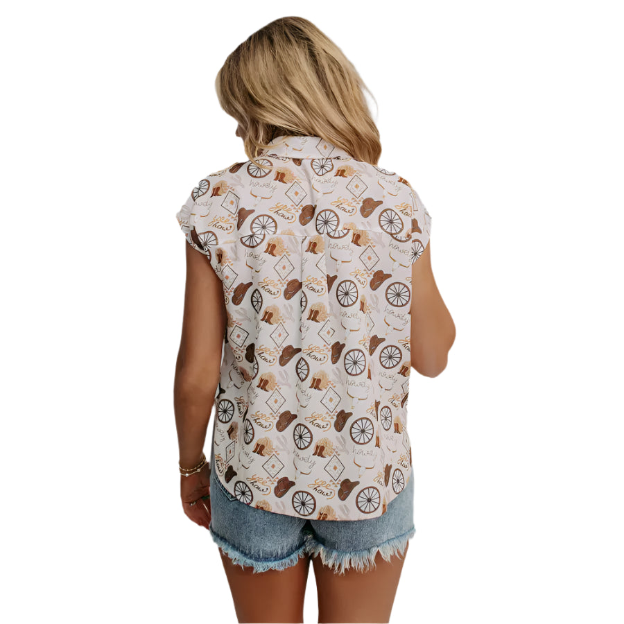 Women's Merigold Kiss Cowgirl Button Top - Crazy House Western Wear