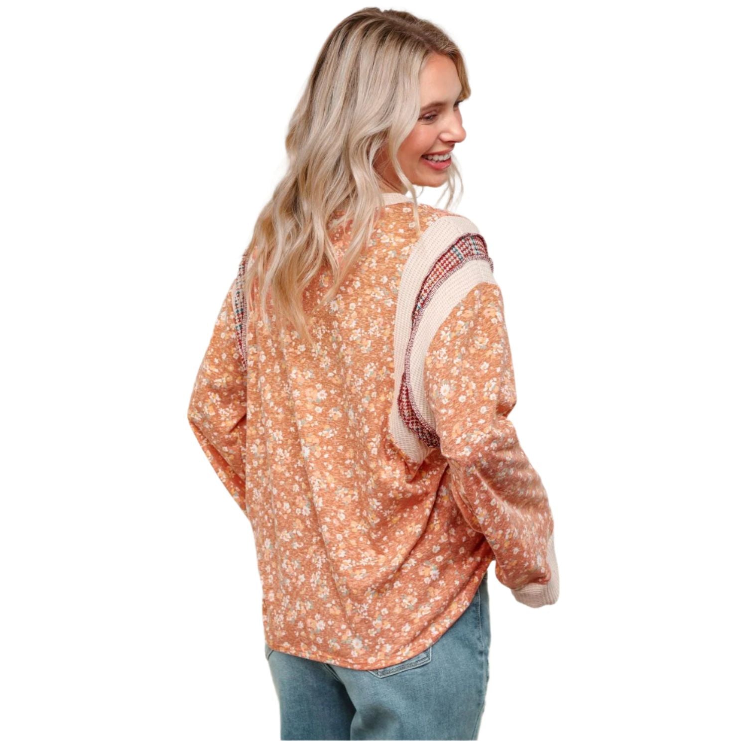 Women's Long Sleeve Color block Sweater HT7184 - Crazy House Western Wear