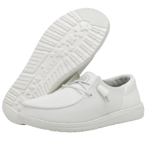 Women's Hey Dude White Wendy Funk Mono Slip On Shoes 40065-100