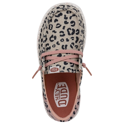 Girl's Hey Dude Wendy Funk Leopard Cream Slip on Shoes 40434-1LV