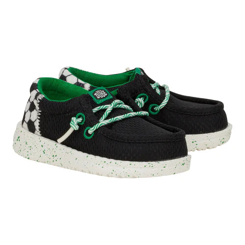 Boy's Hey Dudes Wally Funk Toddler Sports Black 43752-001