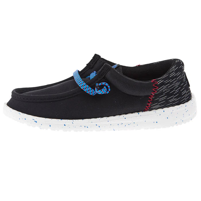 Boy's Hey Dude Wally Funk Hersey Jacquard Black Multi Casual Shoes 44184-0C4