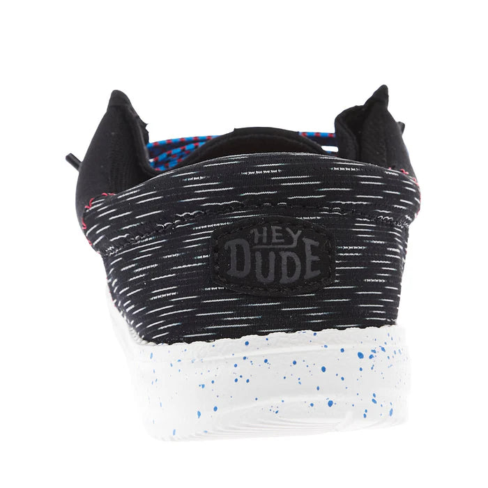 Boy's Hey Dude Wally Funk Hersey Jacquard Black Multi Casual Shoes 44184-0C4