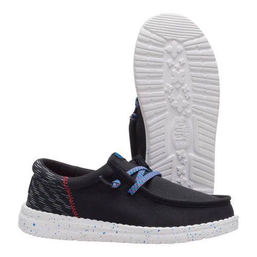 Boy's Hey Dude Wally Funk Jersey Black Jacquard Black Multi 44184-1PO