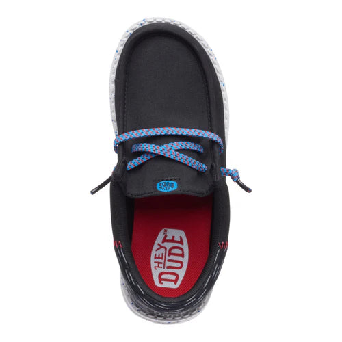 Boy's Hey Dude Wally Funk Jersey Black Jacquard Black Multi 44184-1PO