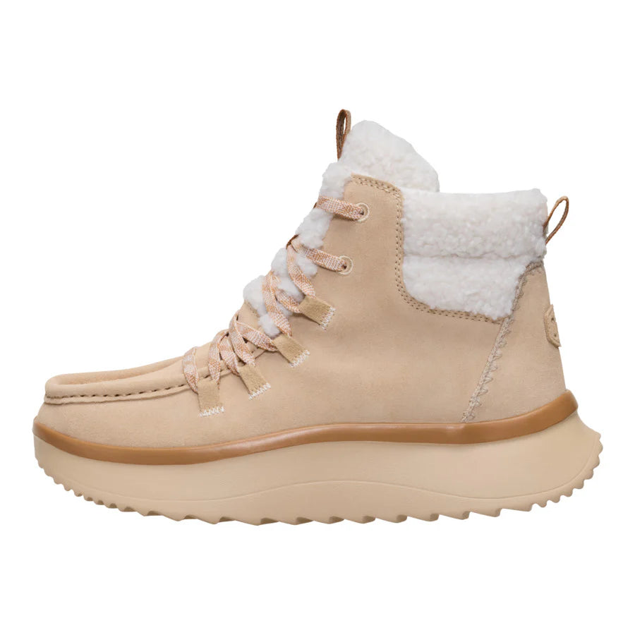 Women's Hey Dude Tan Wendy Peak Apres Suede Cozy Stitch