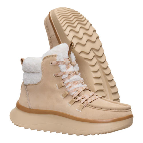 Women's Hey Dude Tan Wendy Peak Apres Suede Cozy Stitch