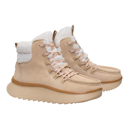 Women's Hey Dude Tan Wendy Peak Apres Suede Cozy Stitch