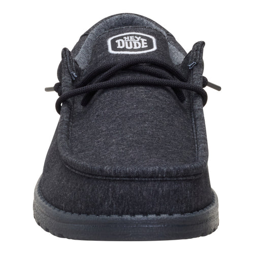 Men's Hey Dude Black Wally Stretch Jersey Casual Shoes 45433-060