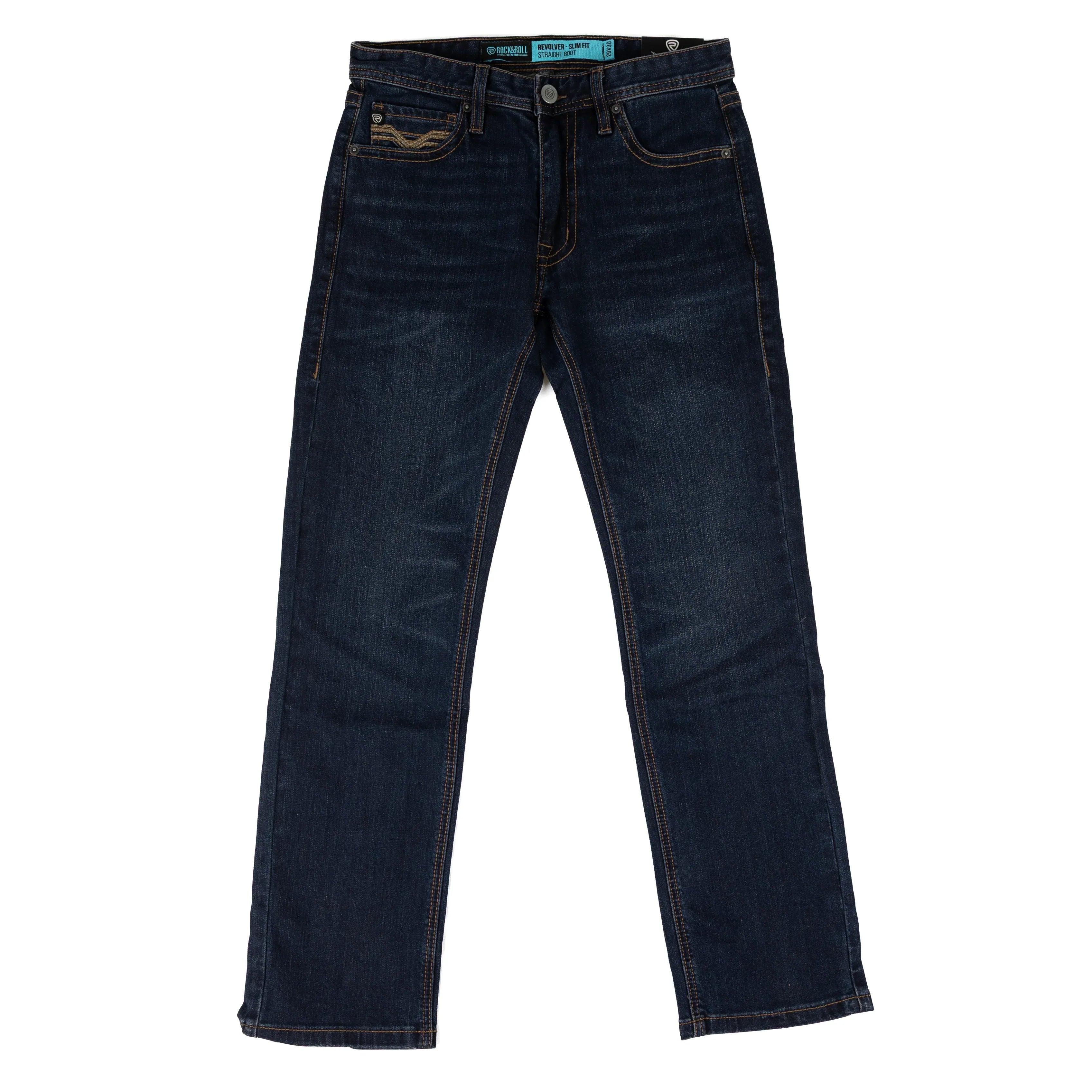 Rock and Roll Denim Men's Slim Fit Revolver Straight Bootcut Jeans BM1RD09807