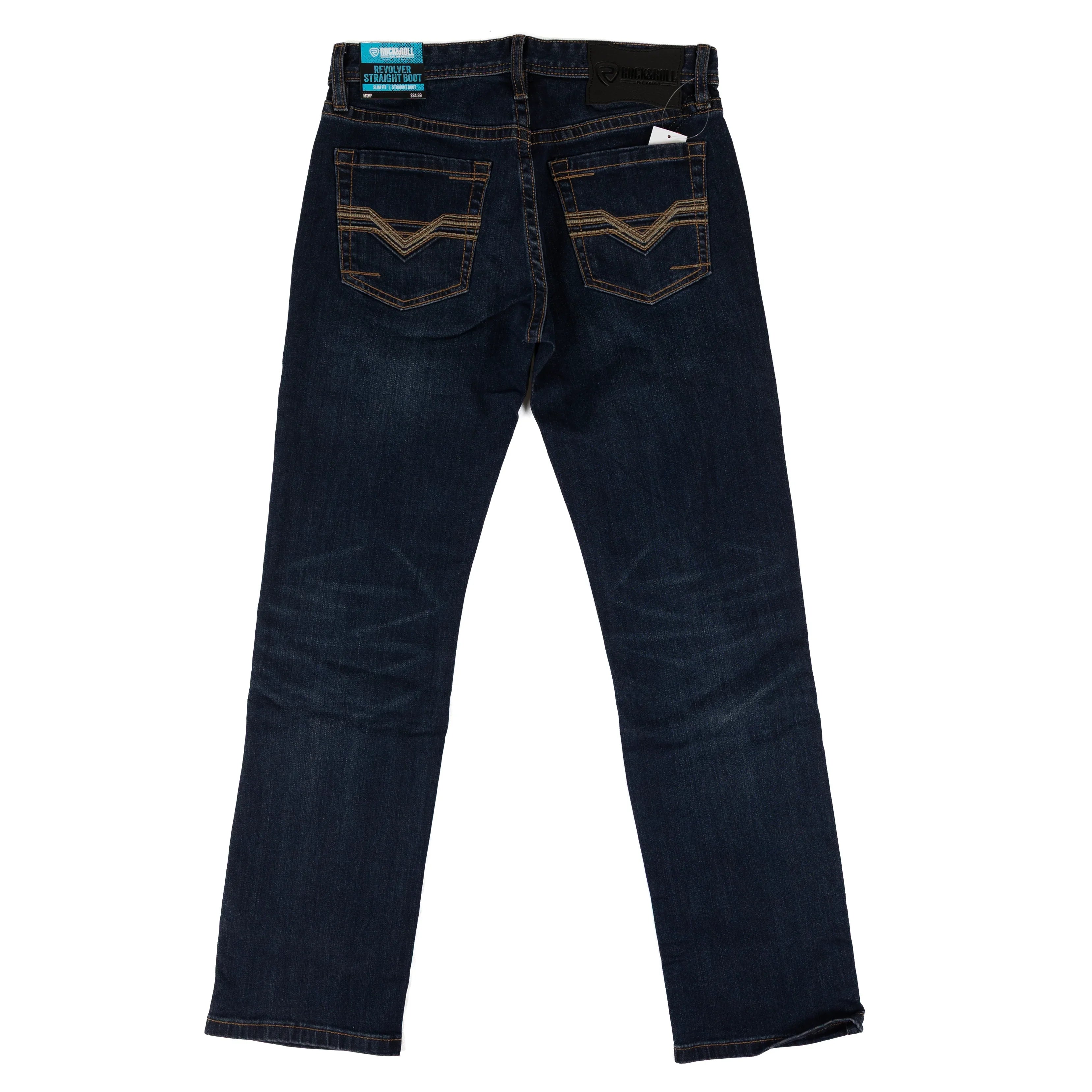 Rock and Roll Denim Men's Slim Fit Revolver Straight Bootcut Jeans BM1RD09807