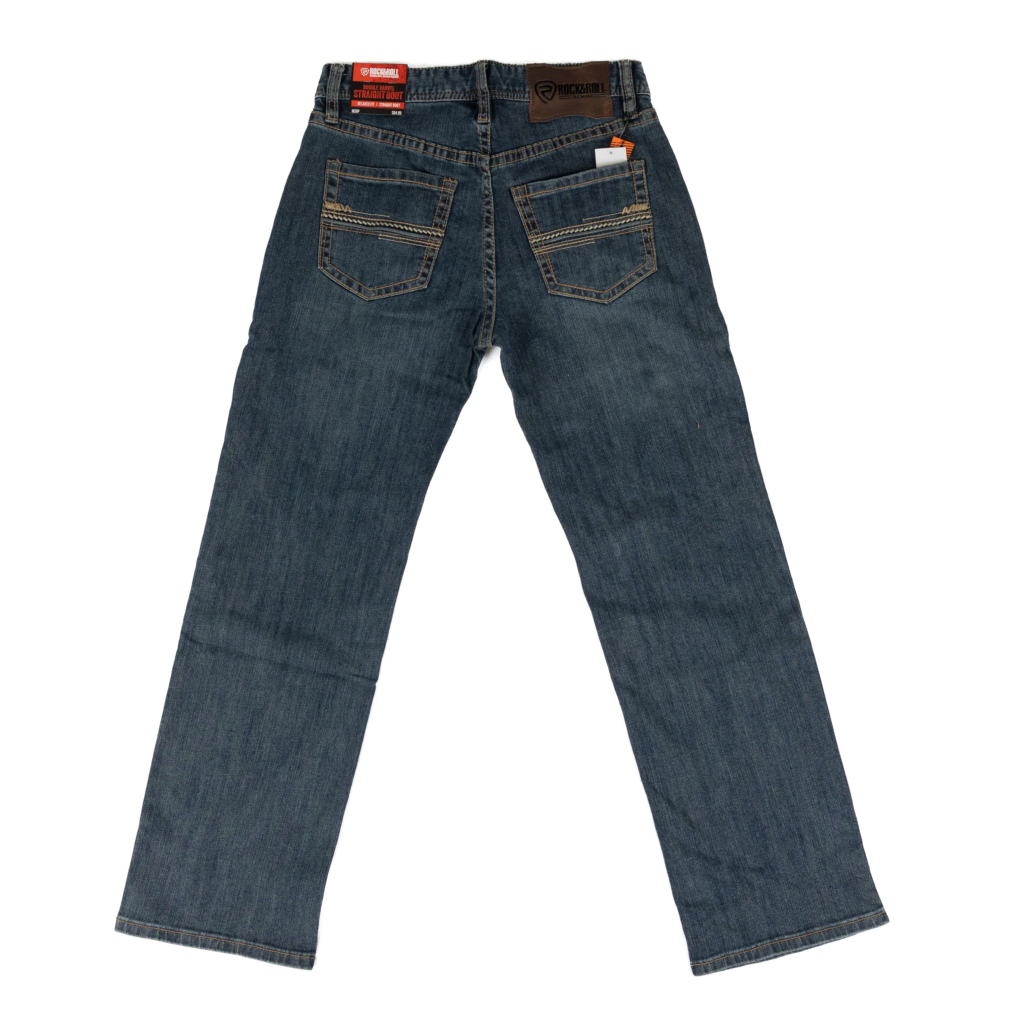Rock and Roll Denim Men's Double Barrell Straight Mid Wash Bootcut Jeans BM0SD09795