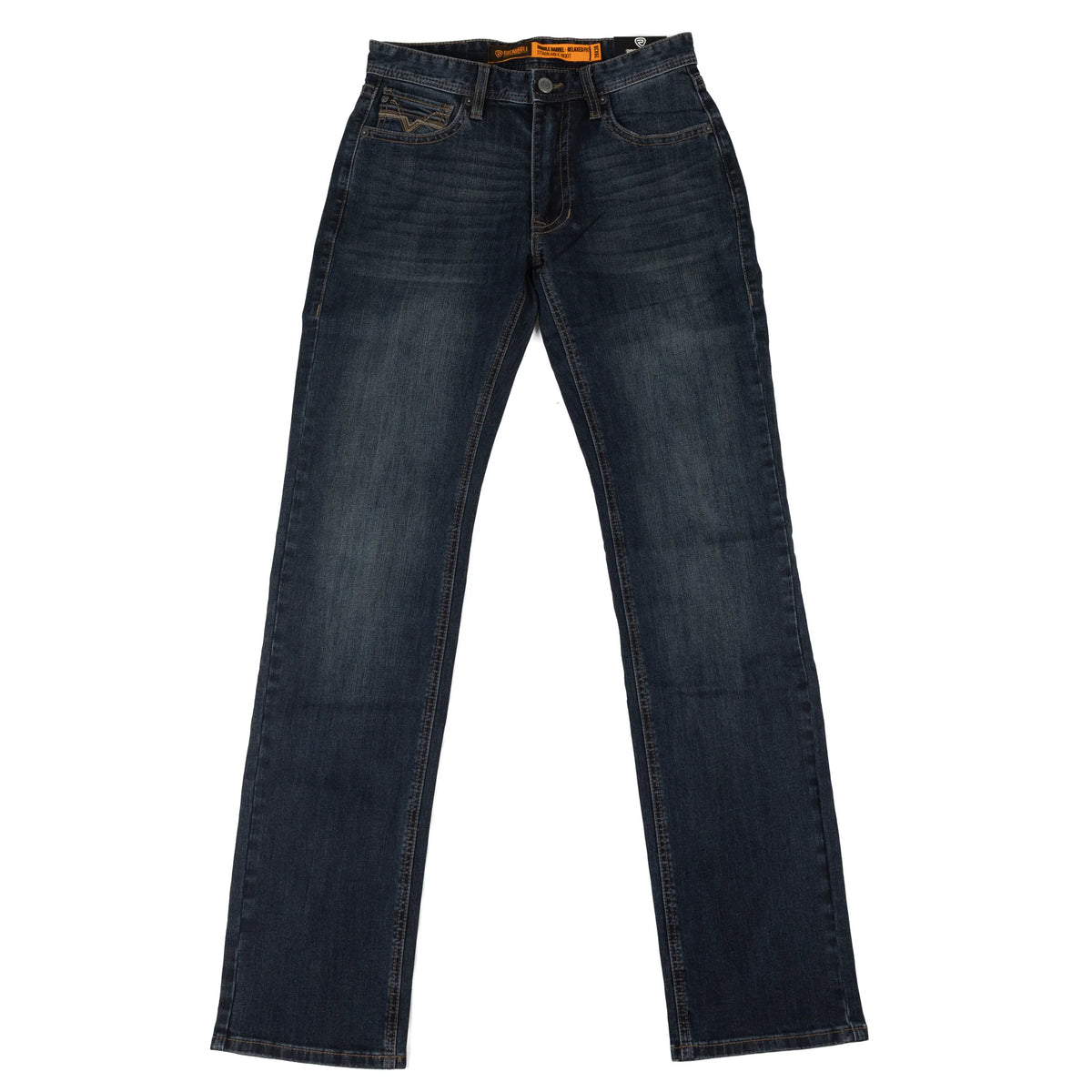 Rock and Roll Denim Men's Dark Wash Relaxed Fit Stackable Bootcut Jeans BMTBD09798