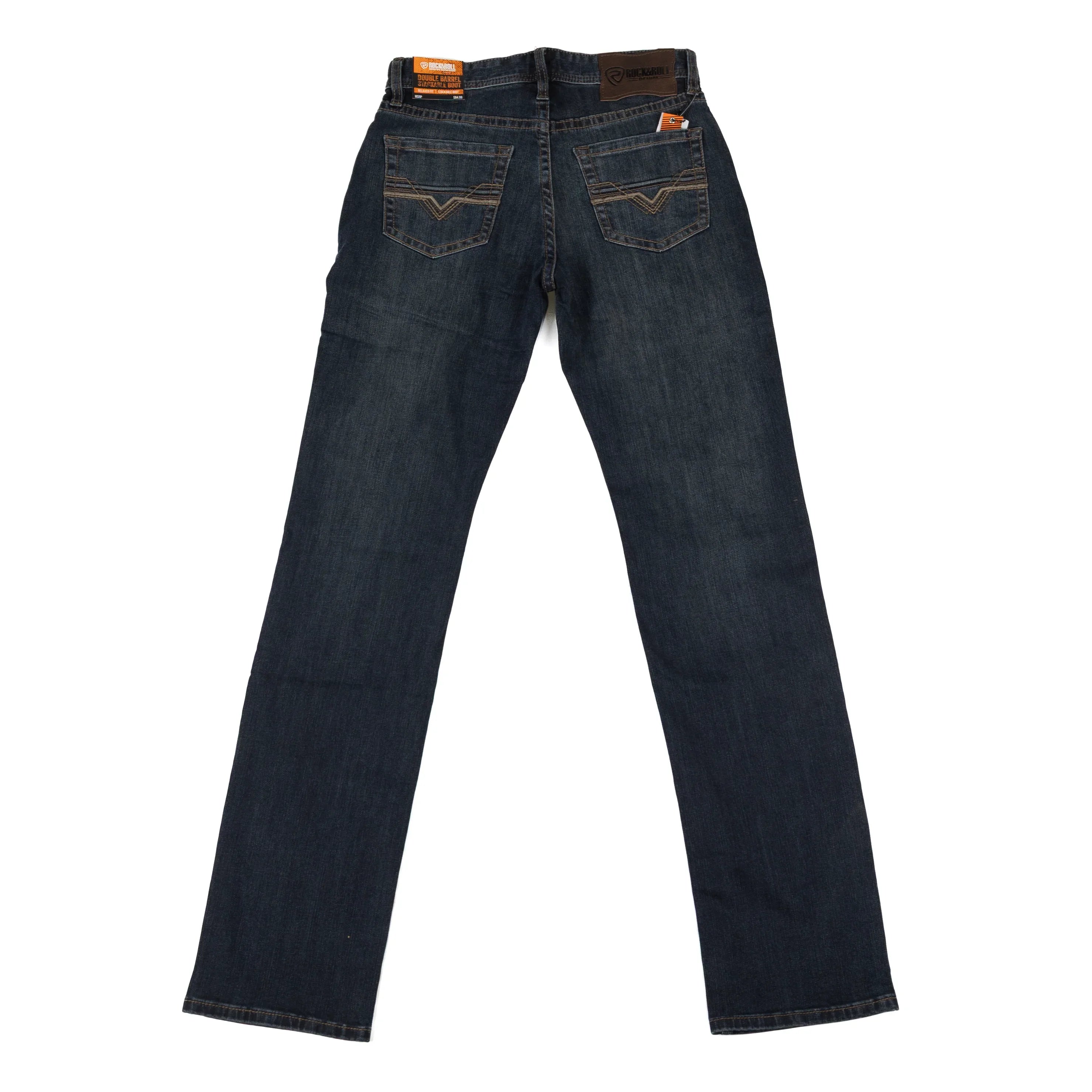 Rock and Roll Denim Men's Dark Wash Relaxed Fit Stackable Bootcut Jeans BMTBD09798