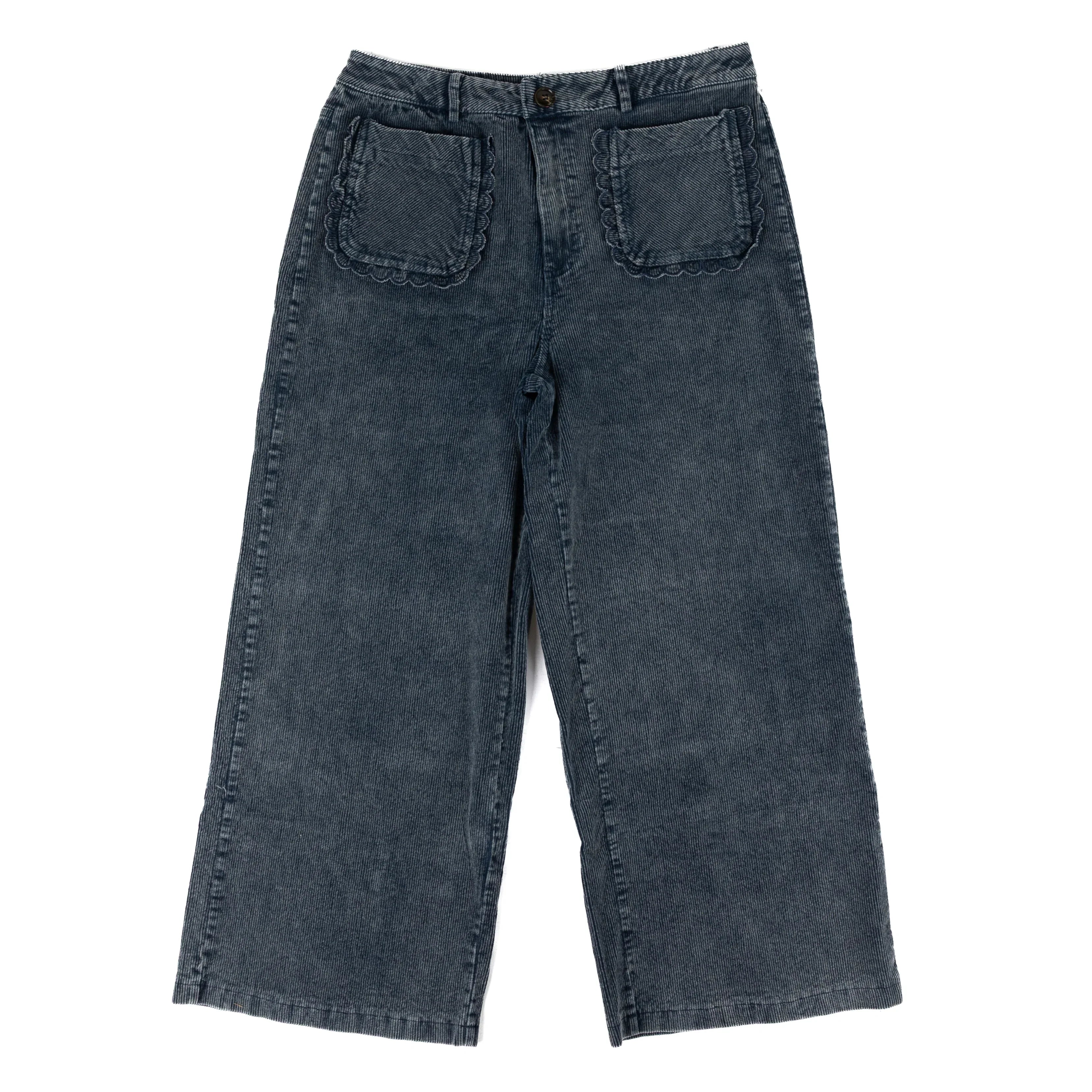Easel Women's Blue Corduroy Washed Twill Pants