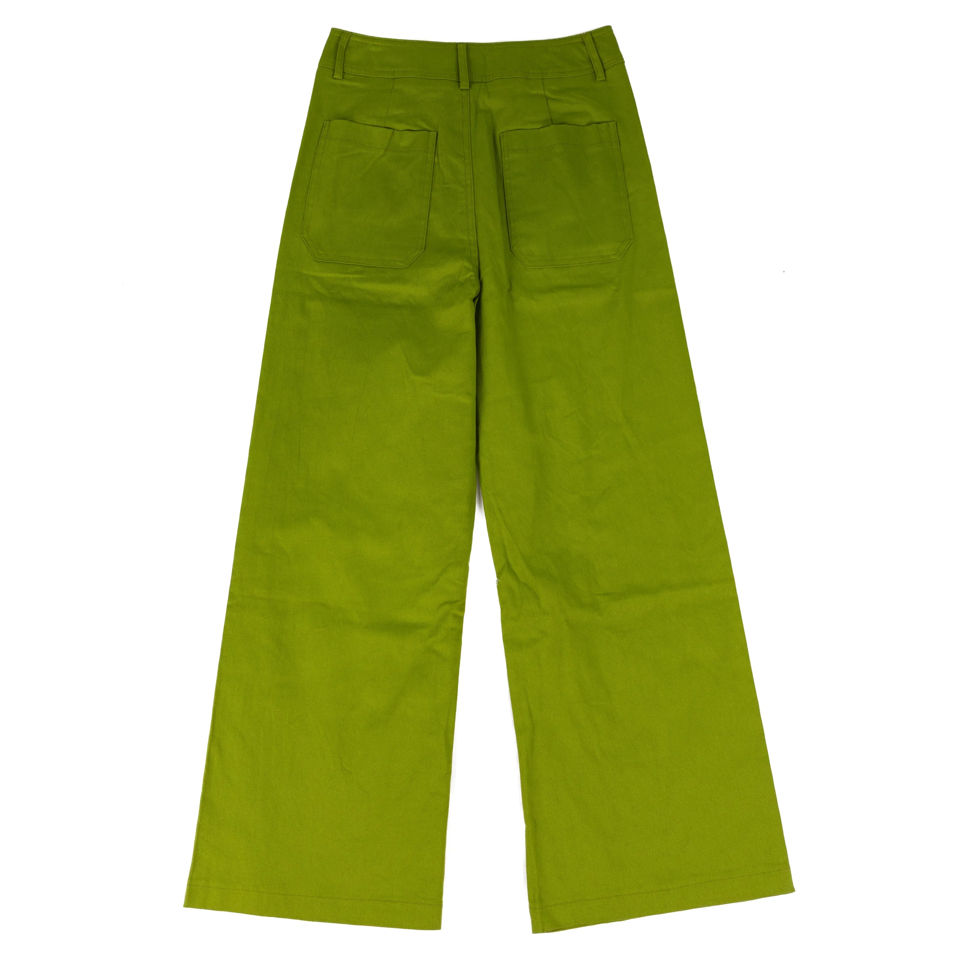 Glam Women's Wide Leg Green Pants P9264