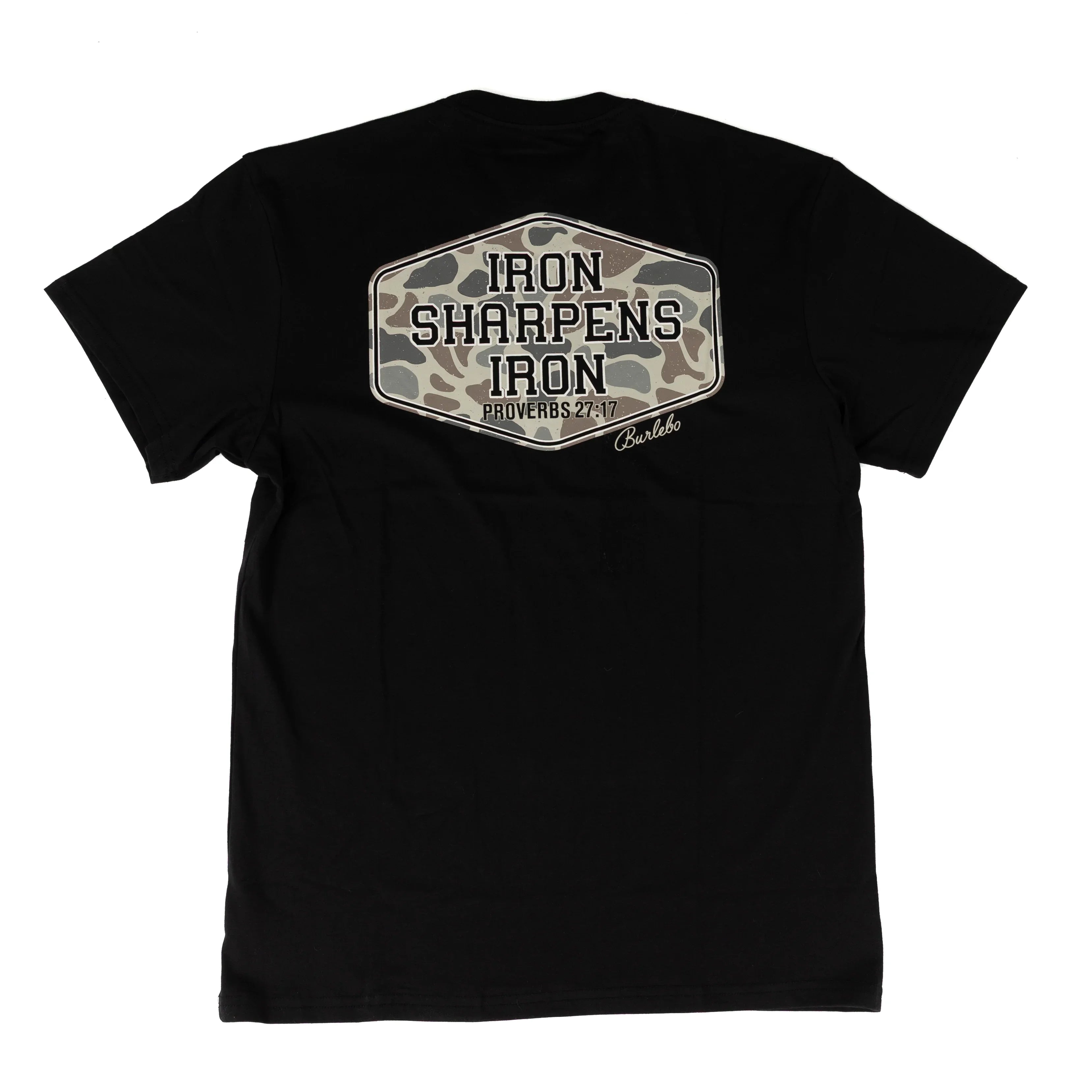 Men's Burlebo Black Iron Sharpens Iron Short Sleeve Tee SST-ISIF26-BLK