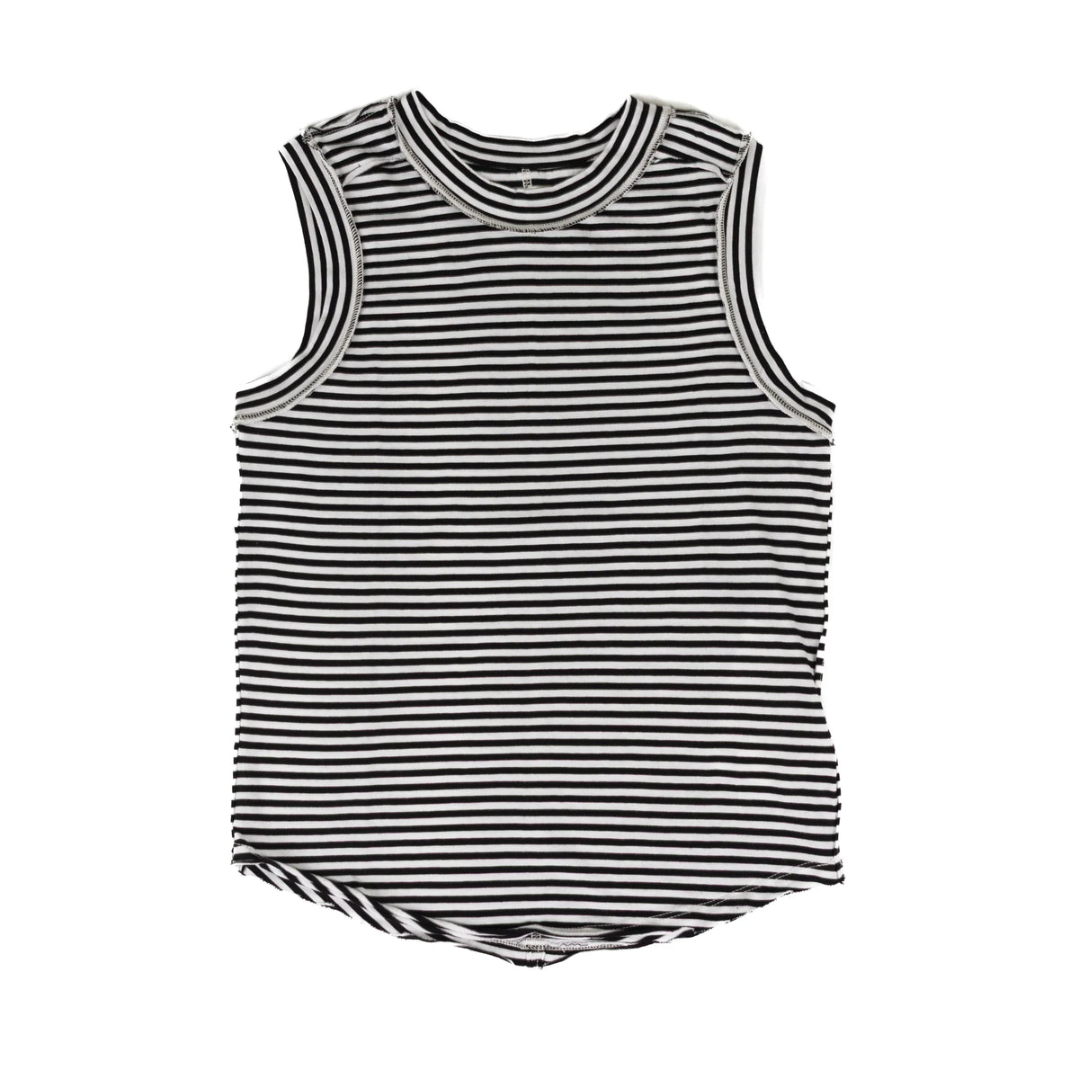 Women's Dear John Black and White Striped Zo Tank Top DKN2102D8BWS