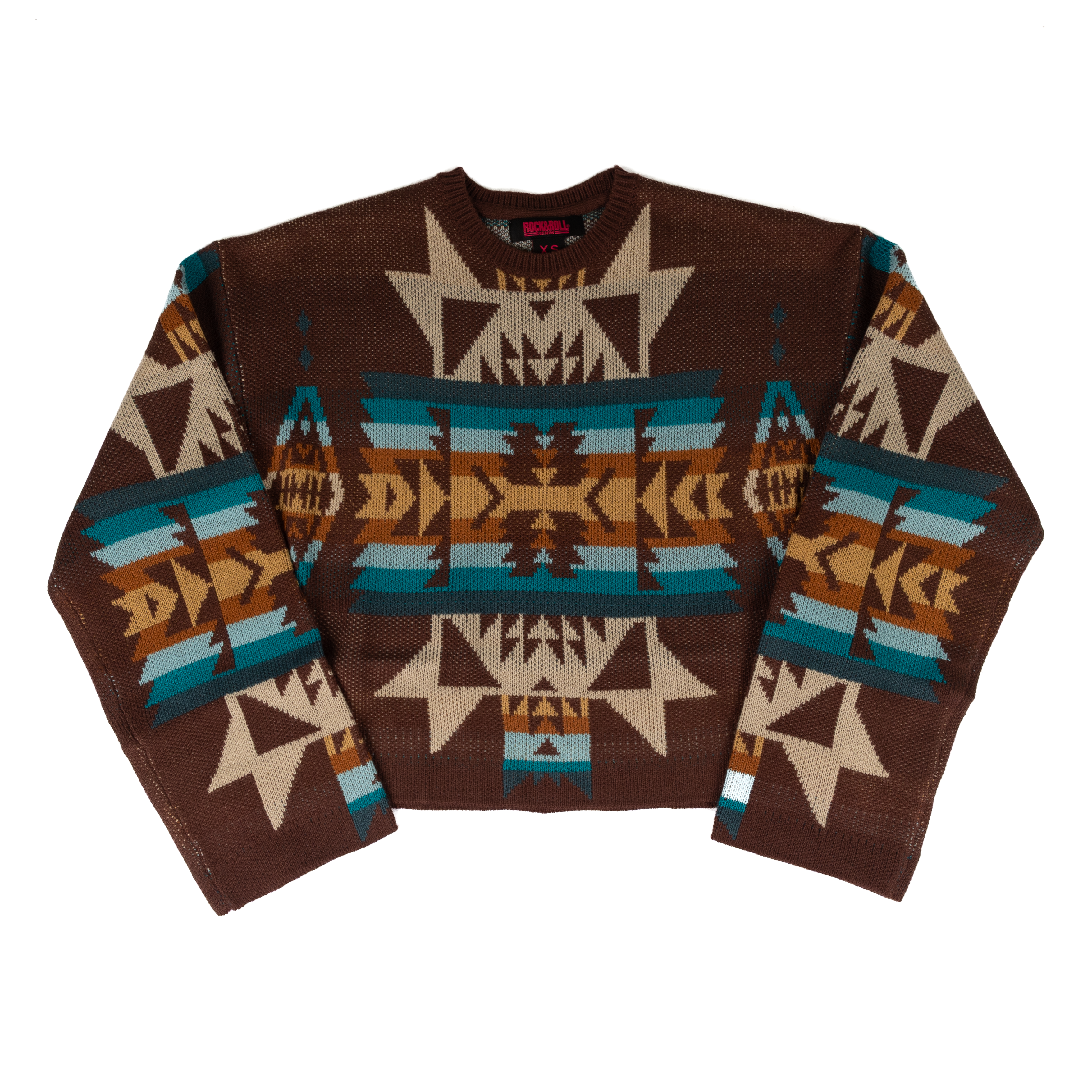 Rock and Roll Denim Women's Long Sleeve Aztec Sweater BW32T09366