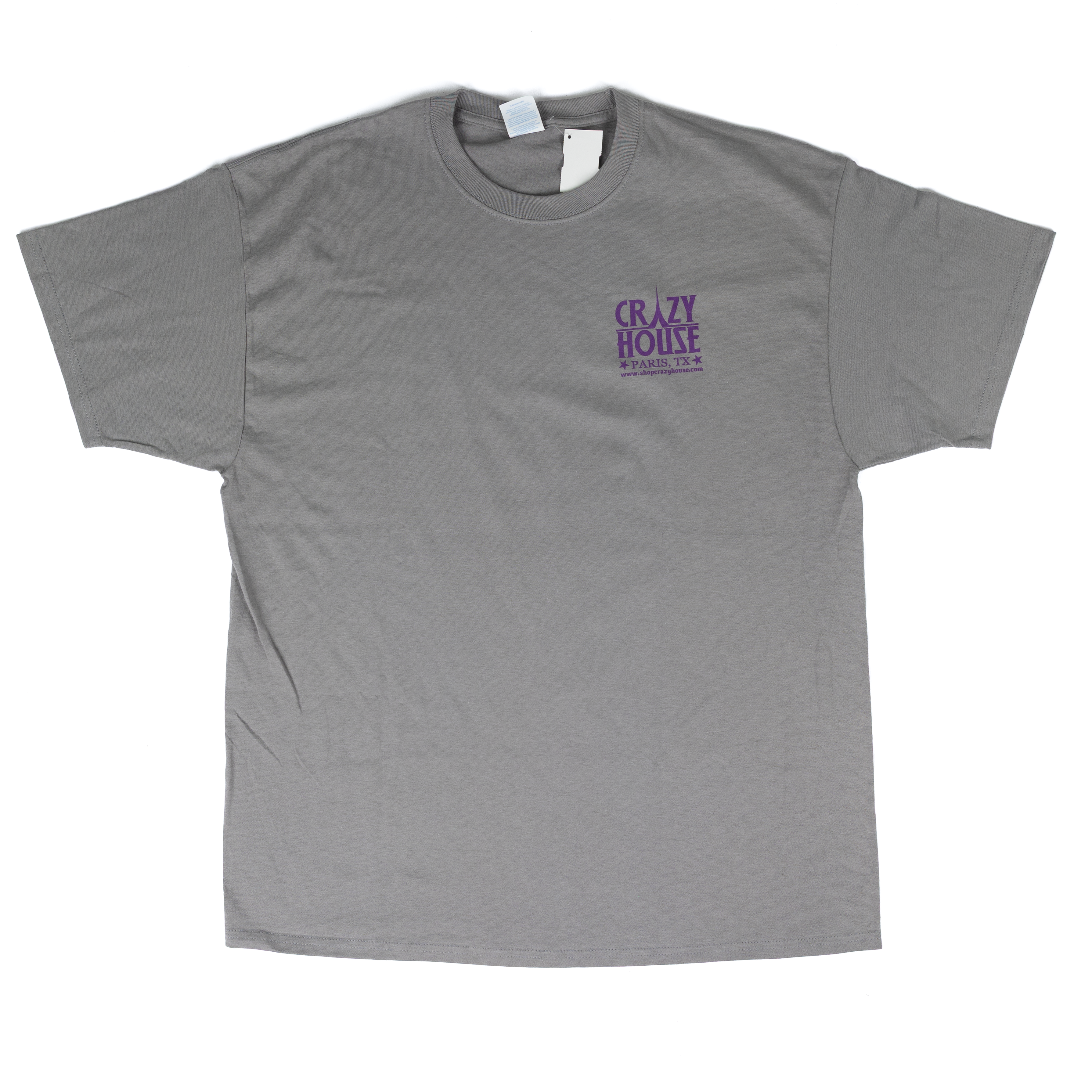 Crazy House Gray OG T-shirt with Purple Print
