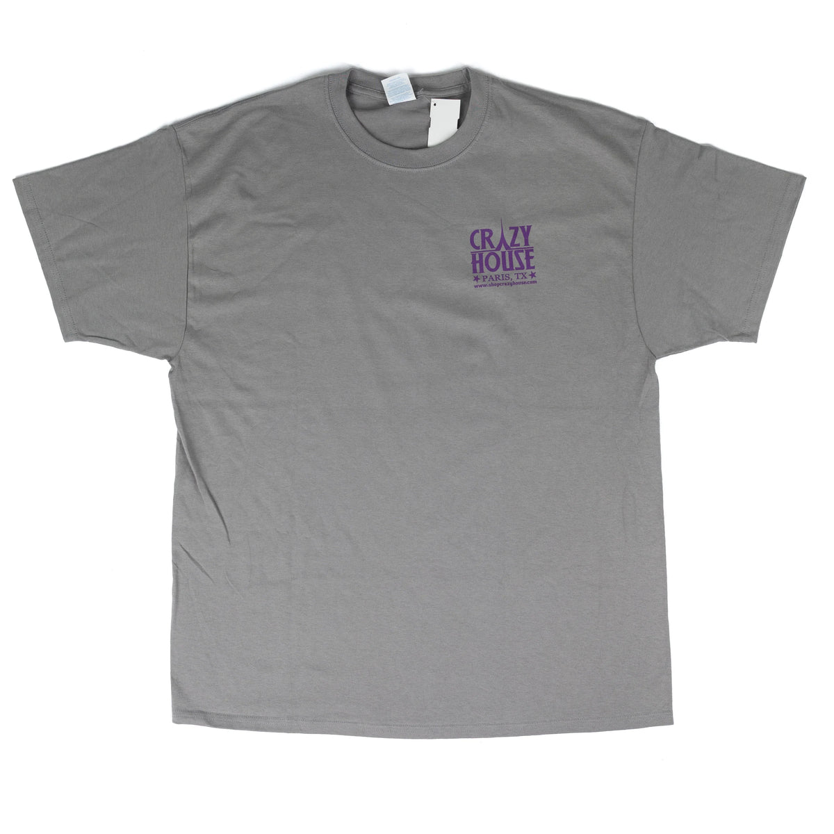 Crazy House Gray OG T-shirt with Purple Print