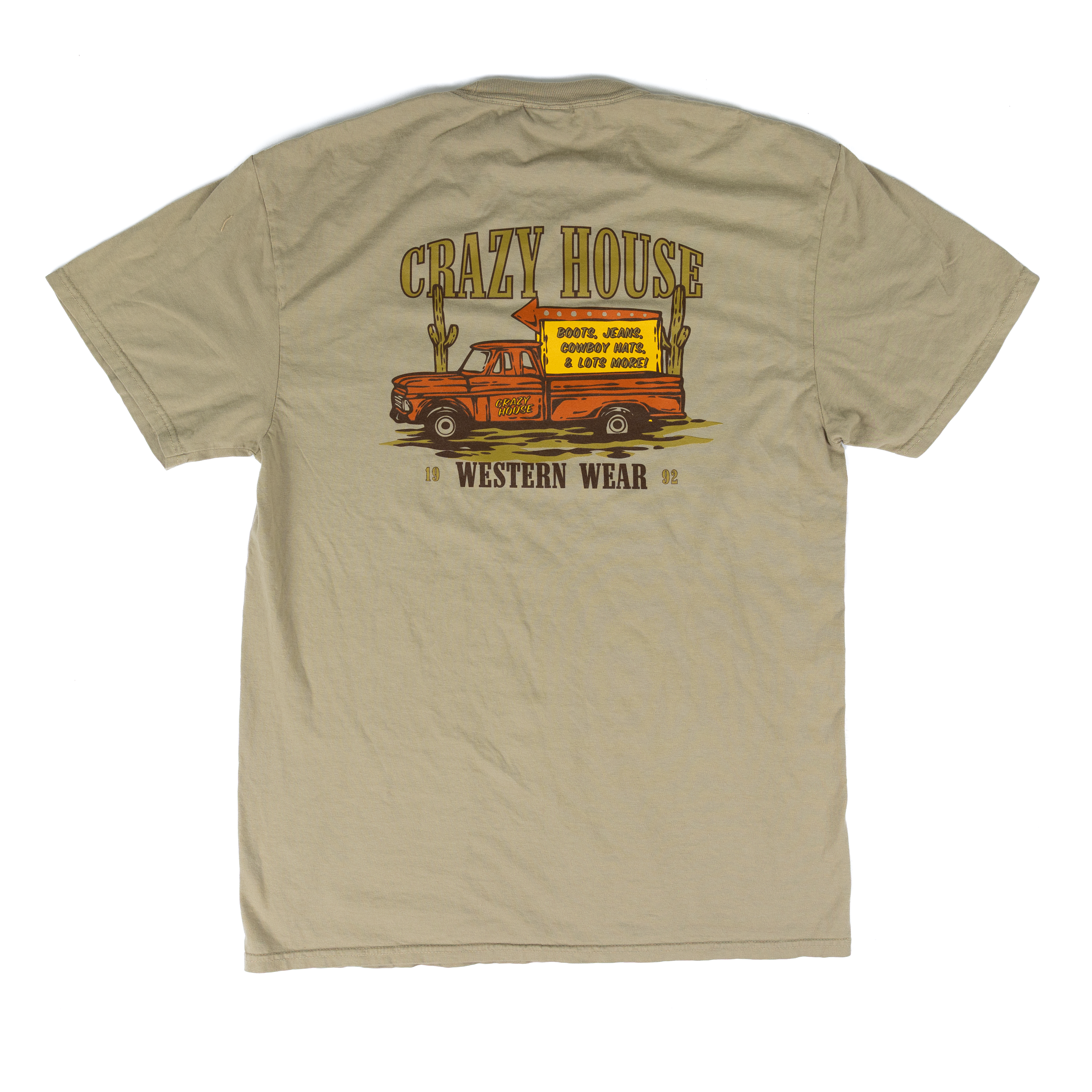Crazy House Short Sleeve Truck Design Printed T-shirt