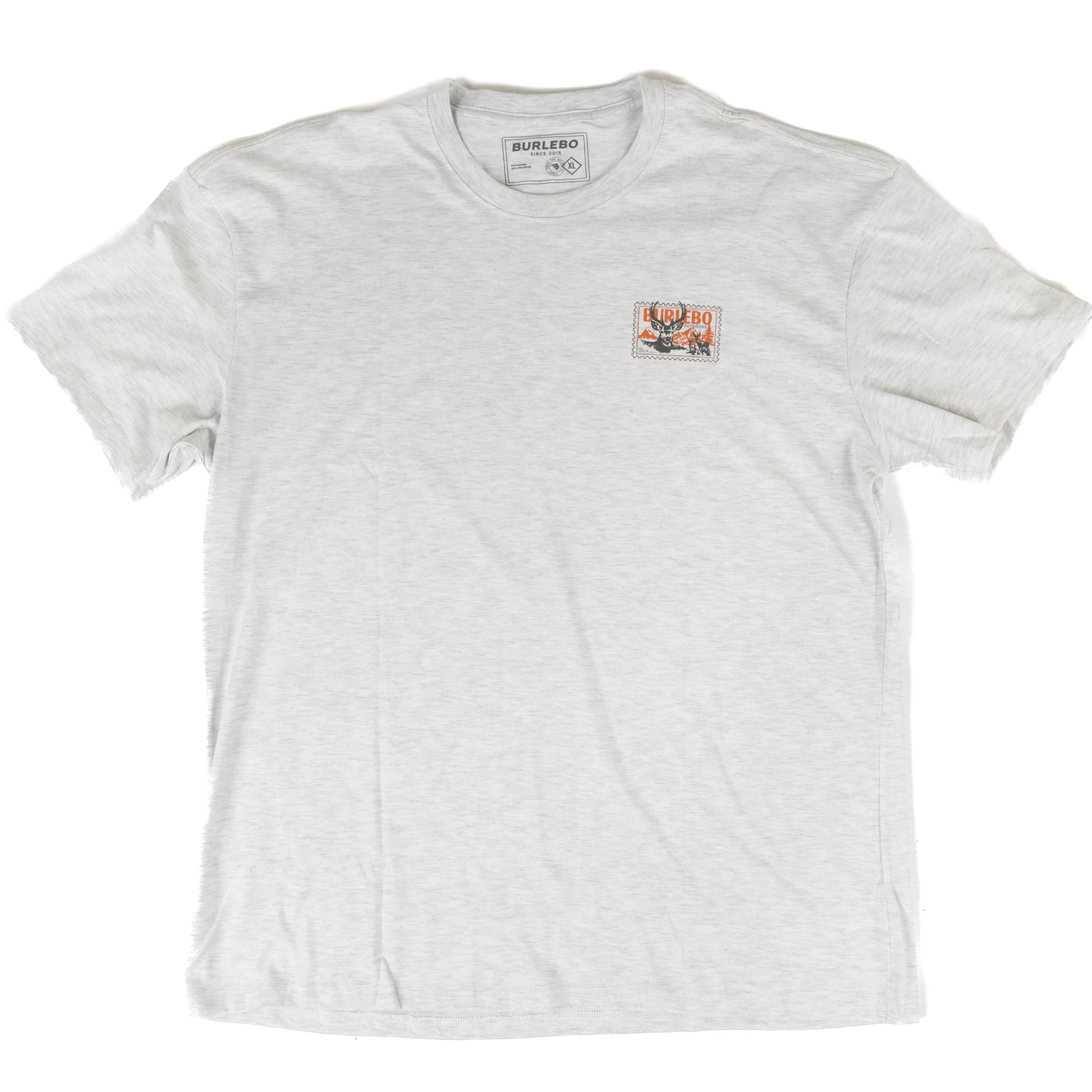 Men's Burlebo Ash Gray Buck Stamp Short Sleeve Tee SST-BKST-AG
