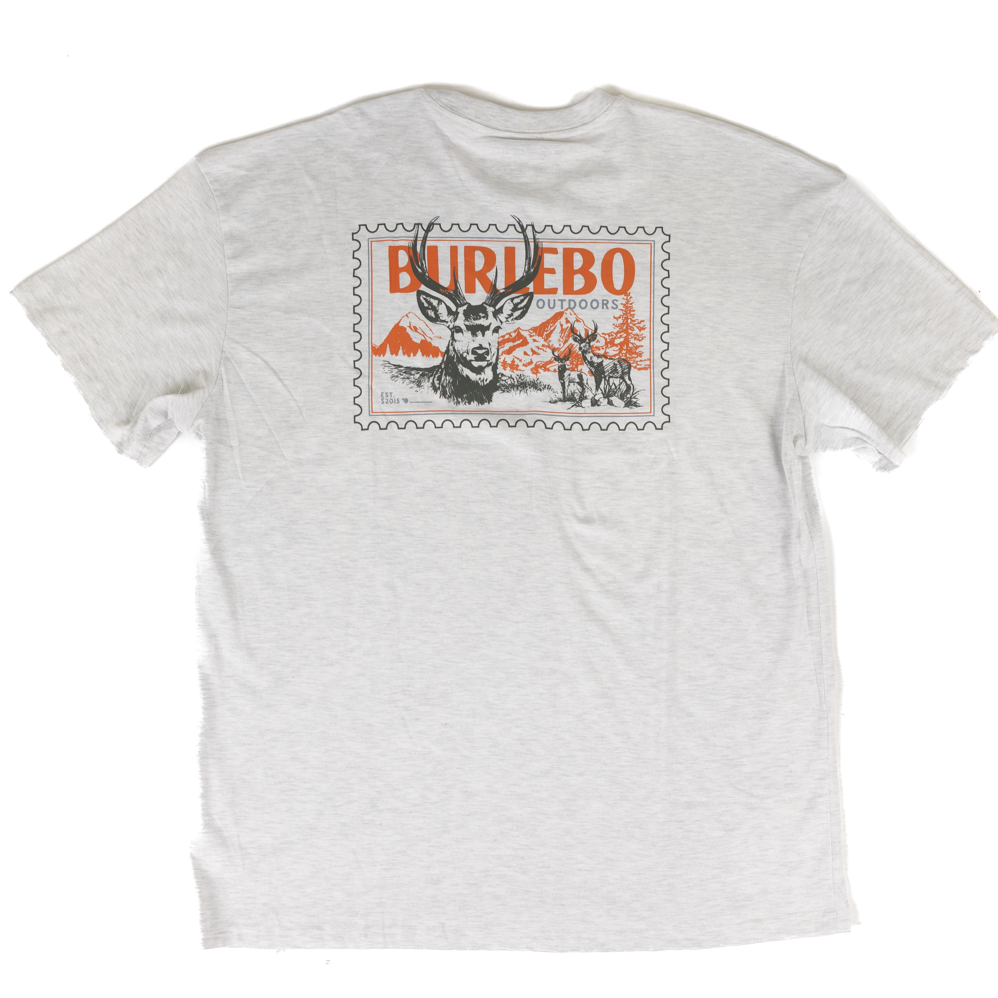 Men's Burlebo Ash Gray Buck Stamp Short Sleeve Tee SST-BKST-AG