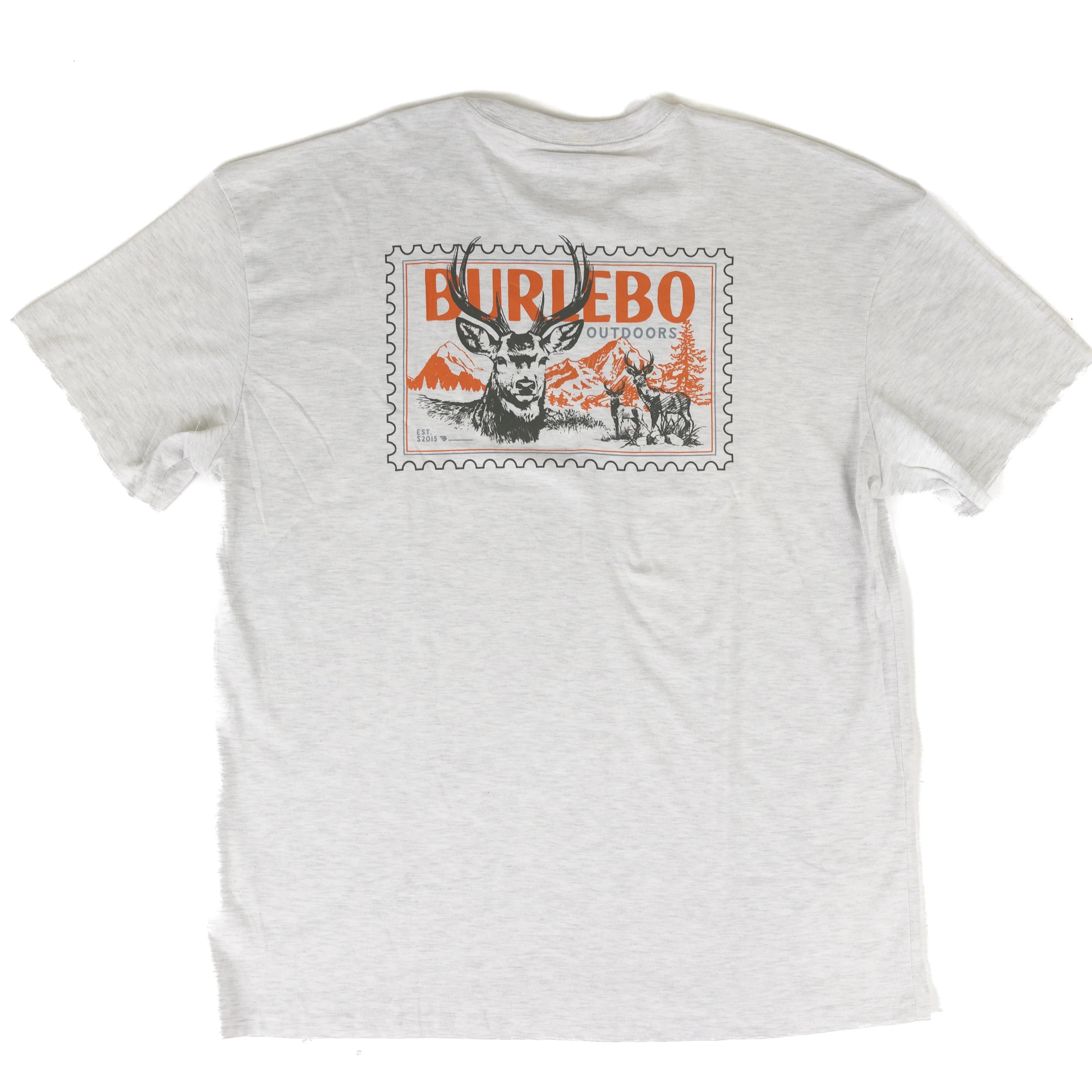 Men's Burlebo Ash Gray Buck Stamp Short Sleeve Tee SST-BKST-AG
