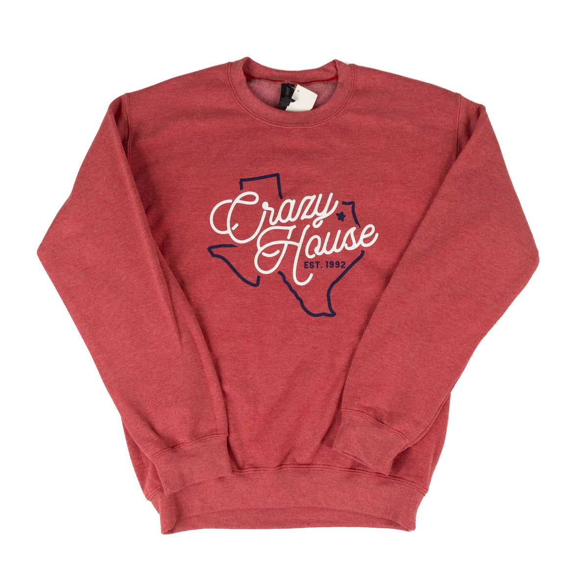 Crazy House Texas Long Sleeve Red Sweatshirt – Crazy House Western