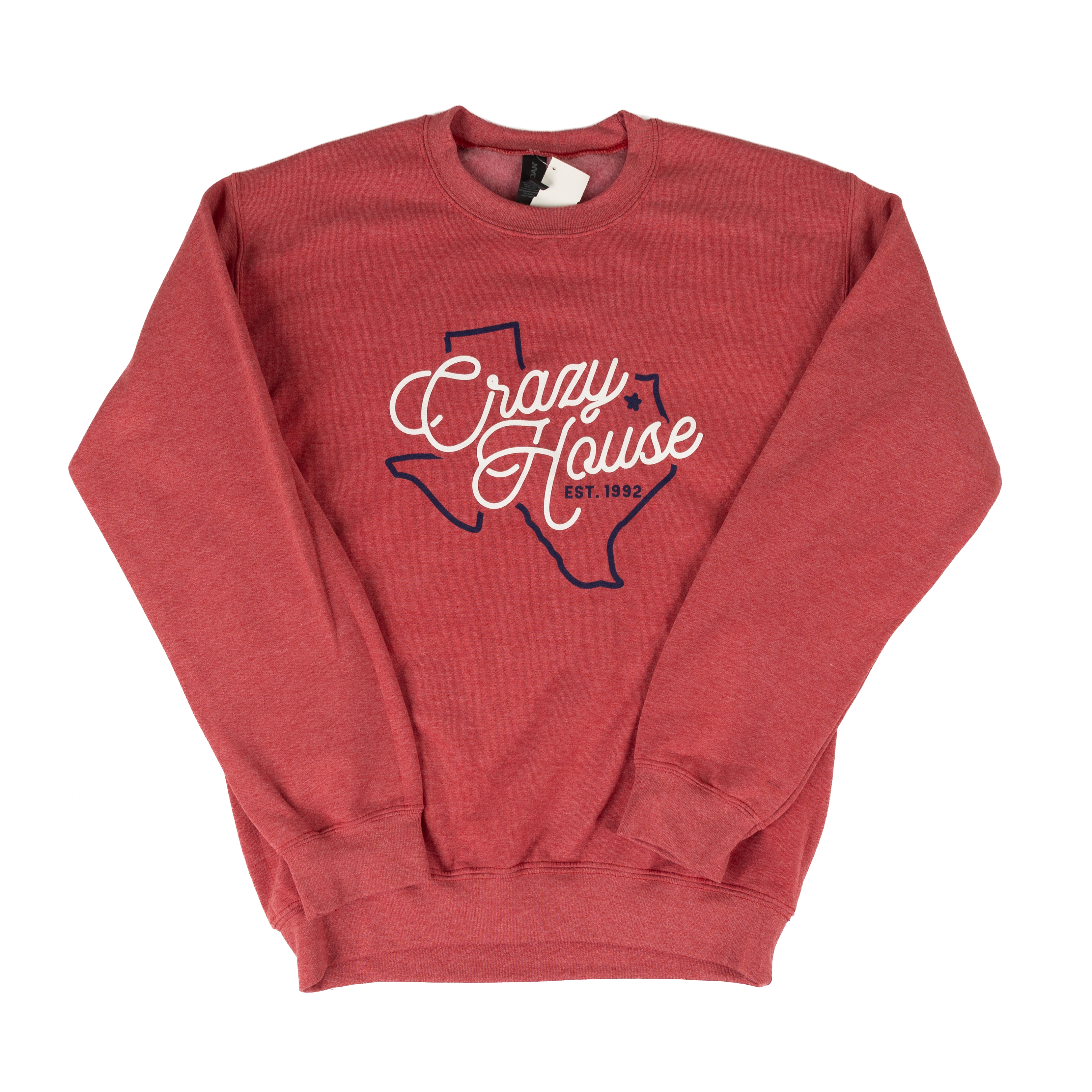 Crazy House Texas Long Sleeve Red Sweatshirt