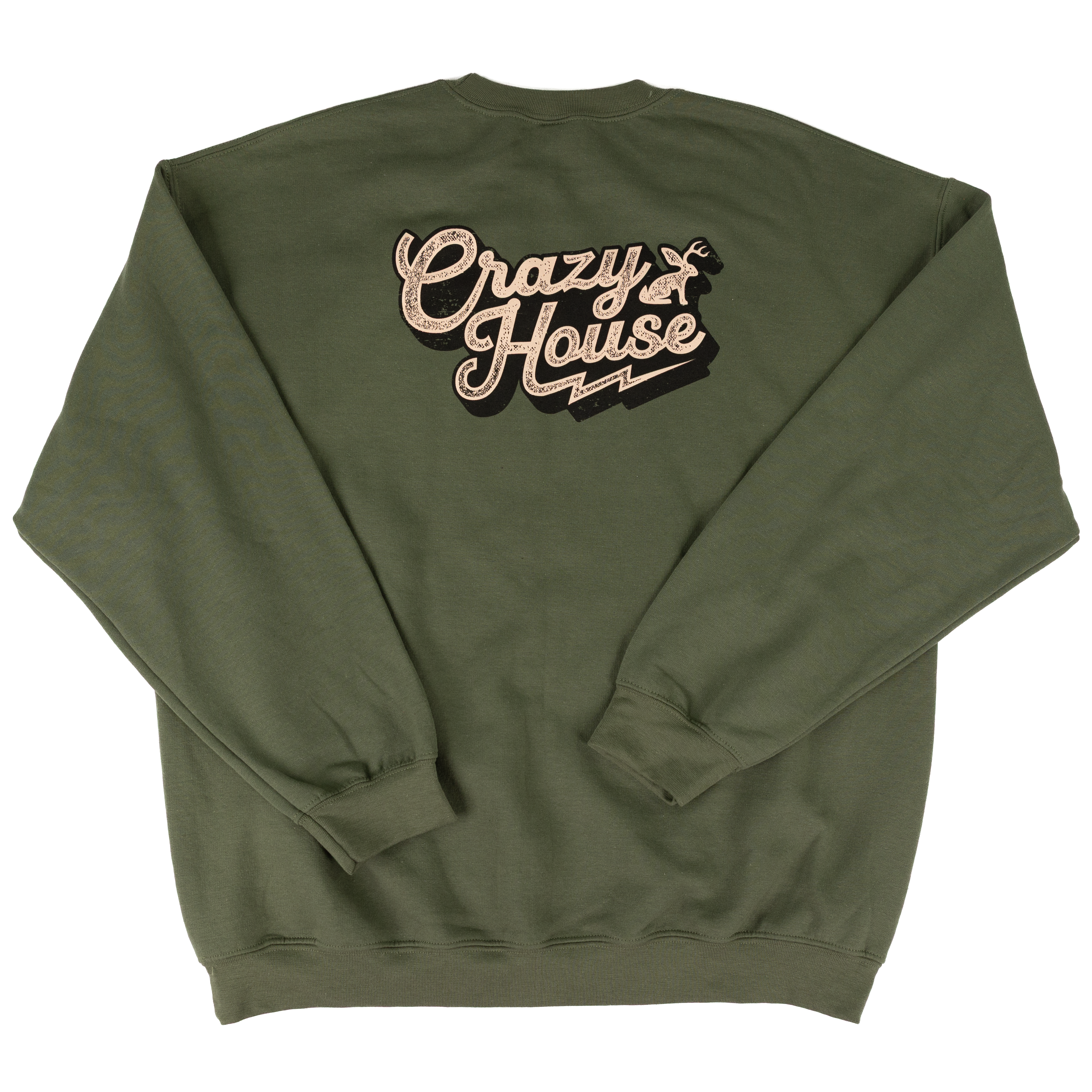 Crazy House Military Green Long Sleeve Sweatshirt