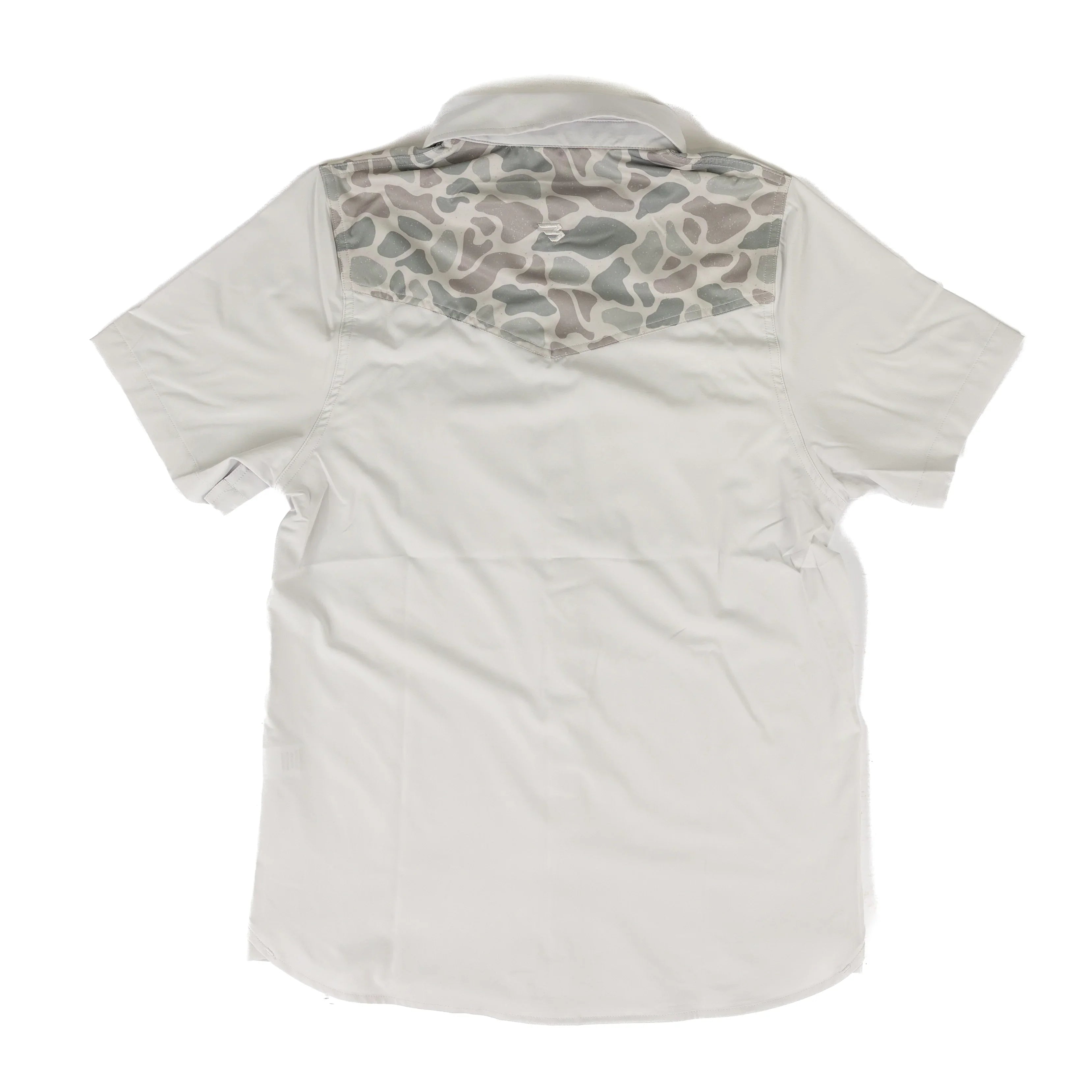 Men's Burlebo Light Gray and Classic Deer Camo Performance Western Shirt PWS-BRDSZN
